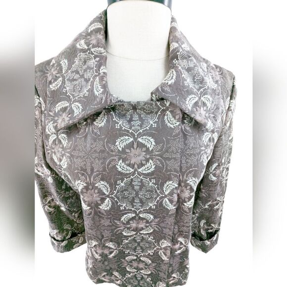 Talbots rich 100% cotton brocade double breasted size 10 petite - Picture 6 of 16